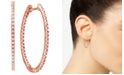 Macy's Diamond Medium In & Out Hoop Earrings (1/4 ct. t.w.) in 14k Rose Gold-Plated Sterling Silver, 1.1"